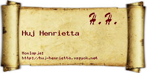 Huj Henrietta névjegykártya