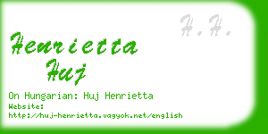 henrietta huj business card